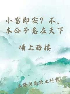 小富即安？不，本公子意在天下