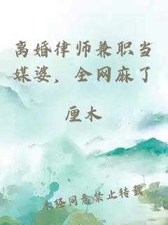 离婚律师兼职当媒婆，全网麻了