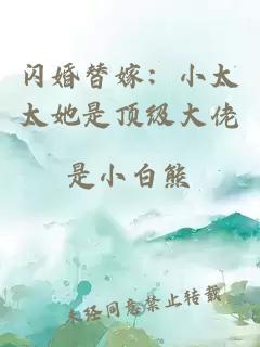 闪婚替嫁：小太太她是顶级大佬